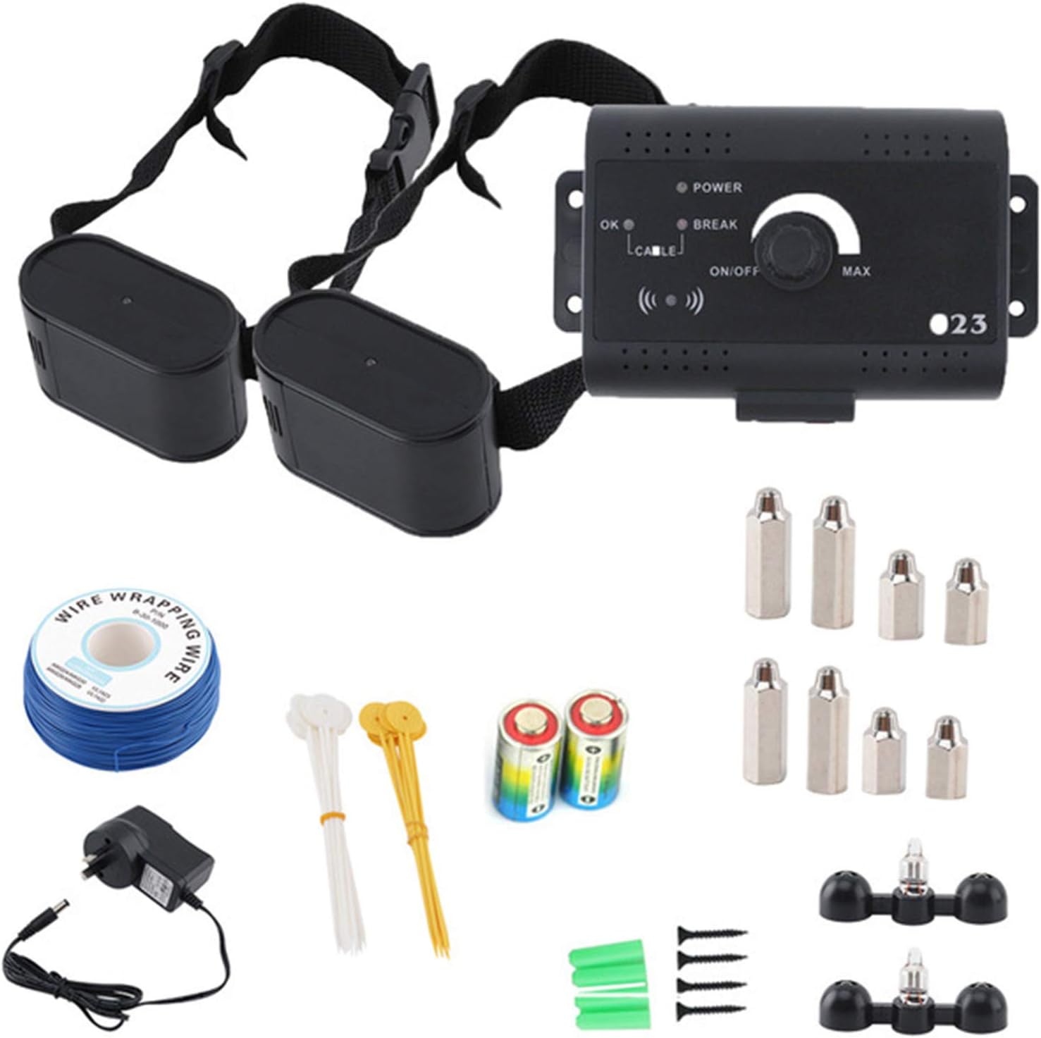 Electric Pet Fence, Pet Electric Containment System, Safe Effective Beep & Shock Dog Fence, Waterproof Collar Receiver, Area-up to 5000 Square Meters (Over 1.2 Acres),for2dogs