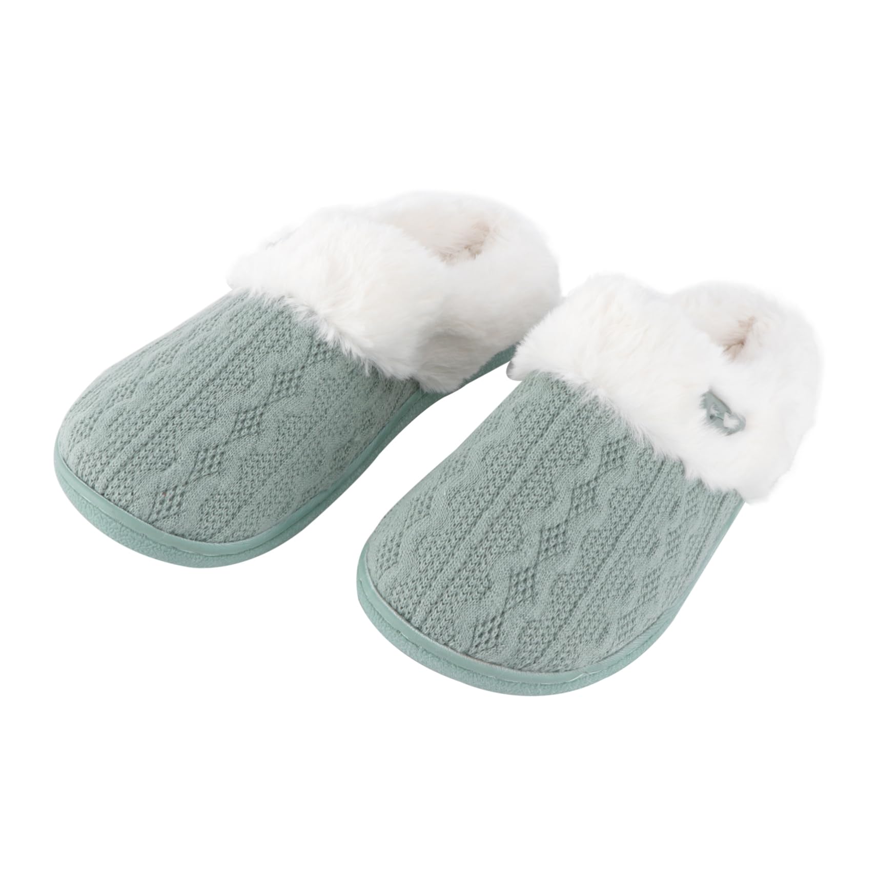 Healvian Slippées Moelleuses Pour Les Femmes Maison Pantoufles Femmes Chaud Pantoufles D'intérieur Pantoufles De Ménage Green Intérieur : Duvet Imitation Lapin
