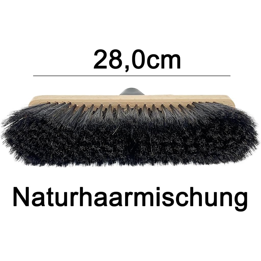 Peggy Perfect Stubenbesen Kehrbesen Zimmerbesen mit Einer dichten Naturhaarmischung und Teleskopstiel im einzigartigem Botanical Design. Buchenholz Besen mit Designaufdruck