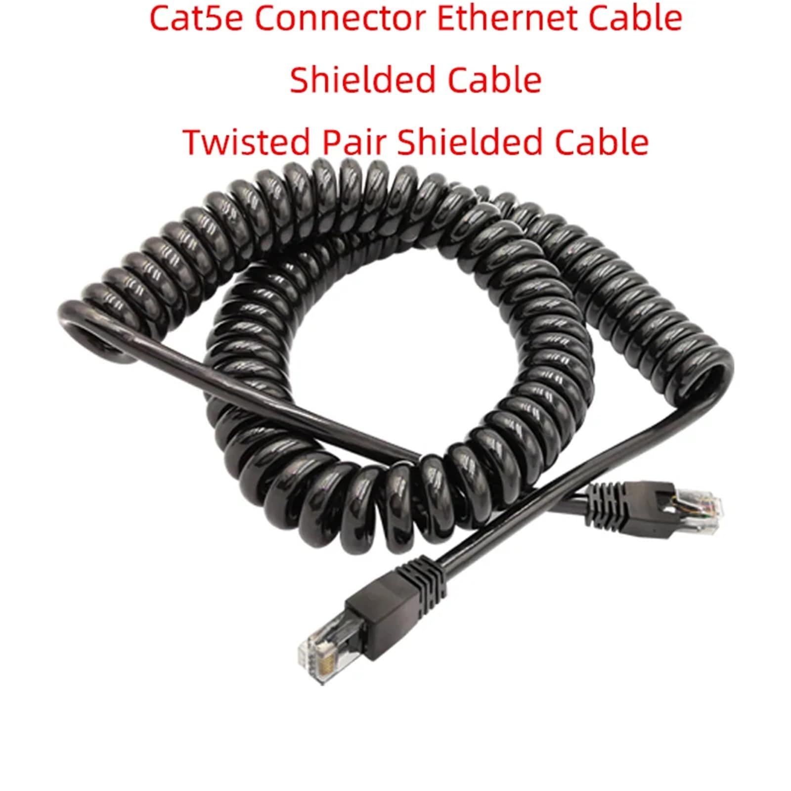 Câble Ethernet avec connecteur à Ressort en Spirale, câble réseau Gigabit à 8 cœurs avec tête en Cristal, 1 pièce(Stretch 3meter)