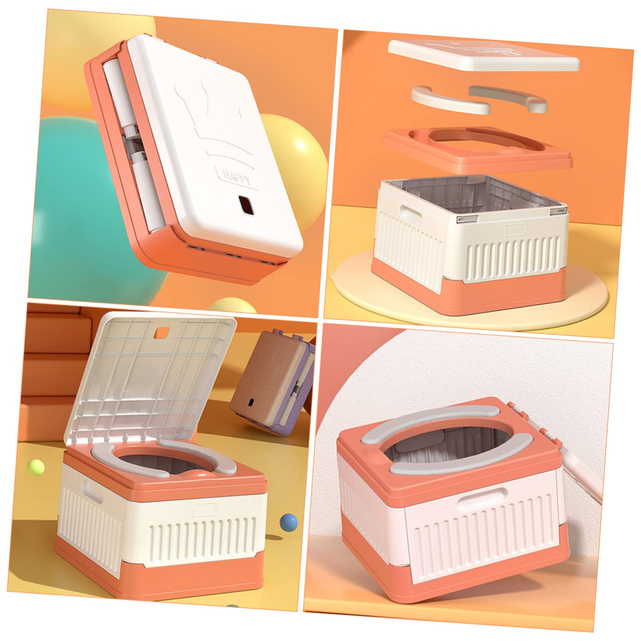 BESTonZON Inodoro Infantil Plegable para Orinal de Viaje Organizador de Maquillaje Tapa Inodoro de Entrenamiento para Camping al Aire