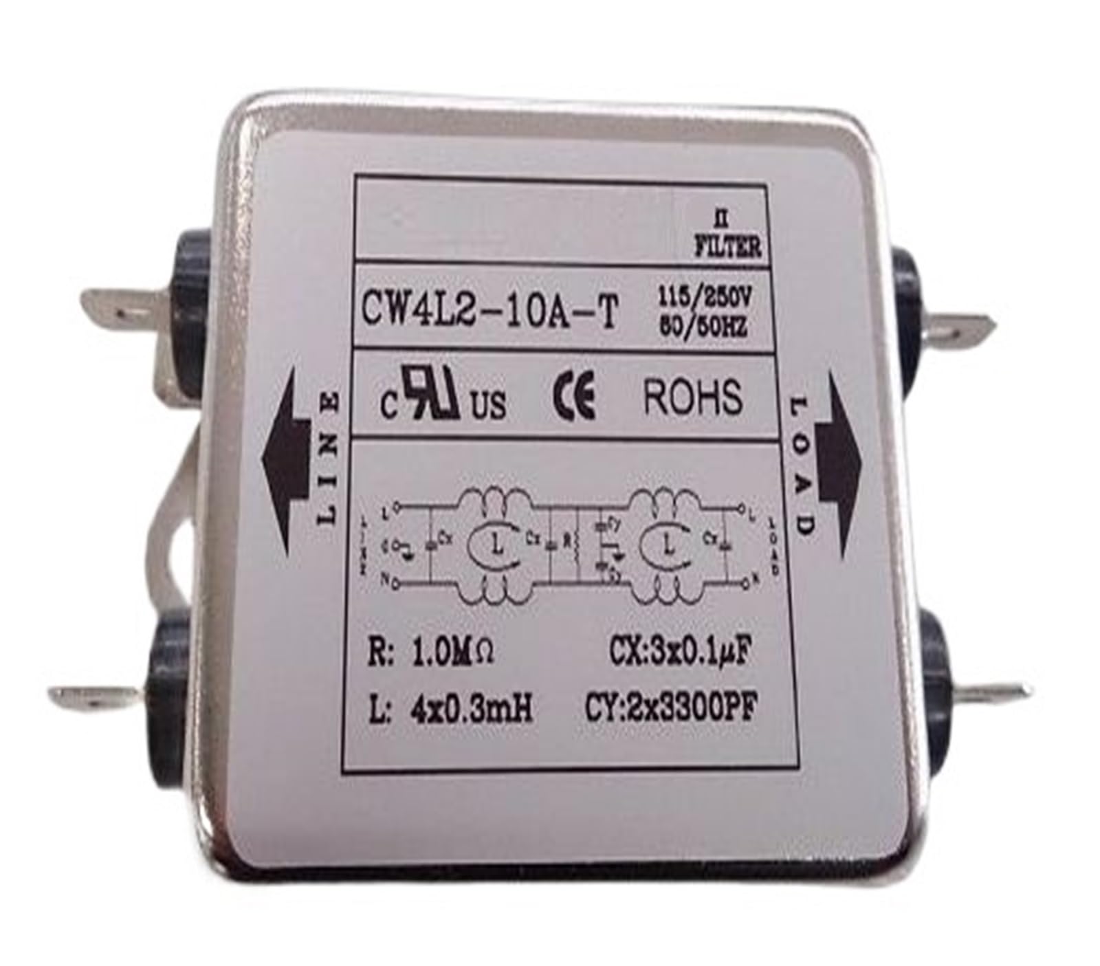 MBPAIHOP Power Filter CW4L2-10A-T Single Phase AC 115V / 250V 20A 50/60HZ