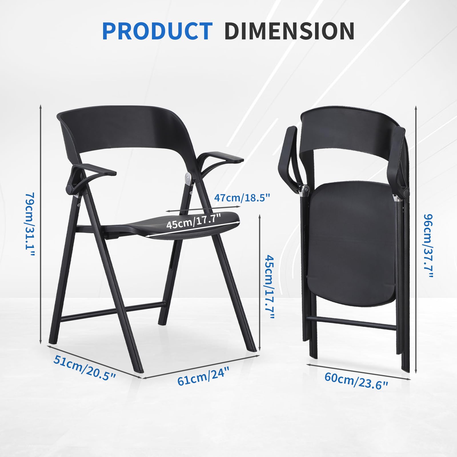 Heavy Duty Folding Chairs - Black -2