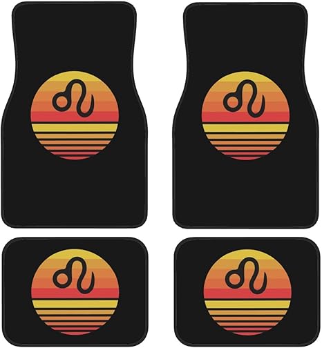 Zodiac Sign Leo Symbol Floor Mats for Cars, All-Weather Car Mats, Fit Automotive Floor Mats for Cars Trucks SUV, Universal Floor Liner Car Accessories