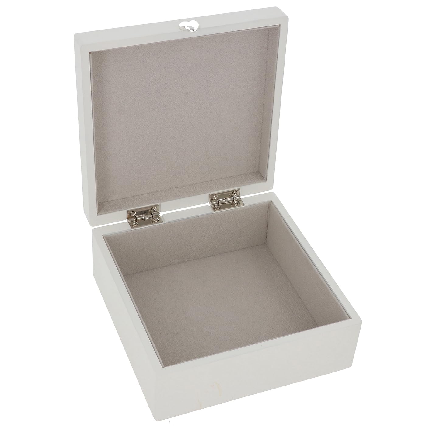 Shudehill Giftware White Elegant Wedding Keepsake Box – Wooden Memory Storage With Heart Clasp & Ring Design – Gift For Bride & Groom, Ceremony Memento Organizer