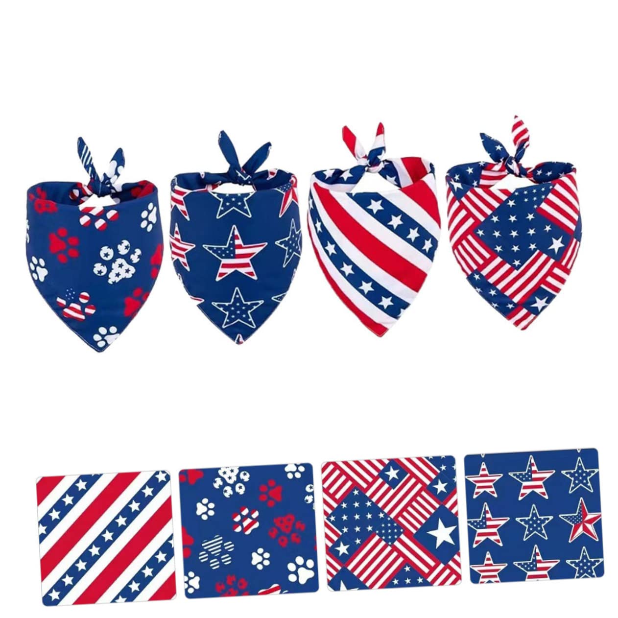 Kisangel 16pièces Bandanas Triangle pour Animaux De Compagnie Écharpes Décoratives Indépendance pour Chiens Et Confortable Et Stylé