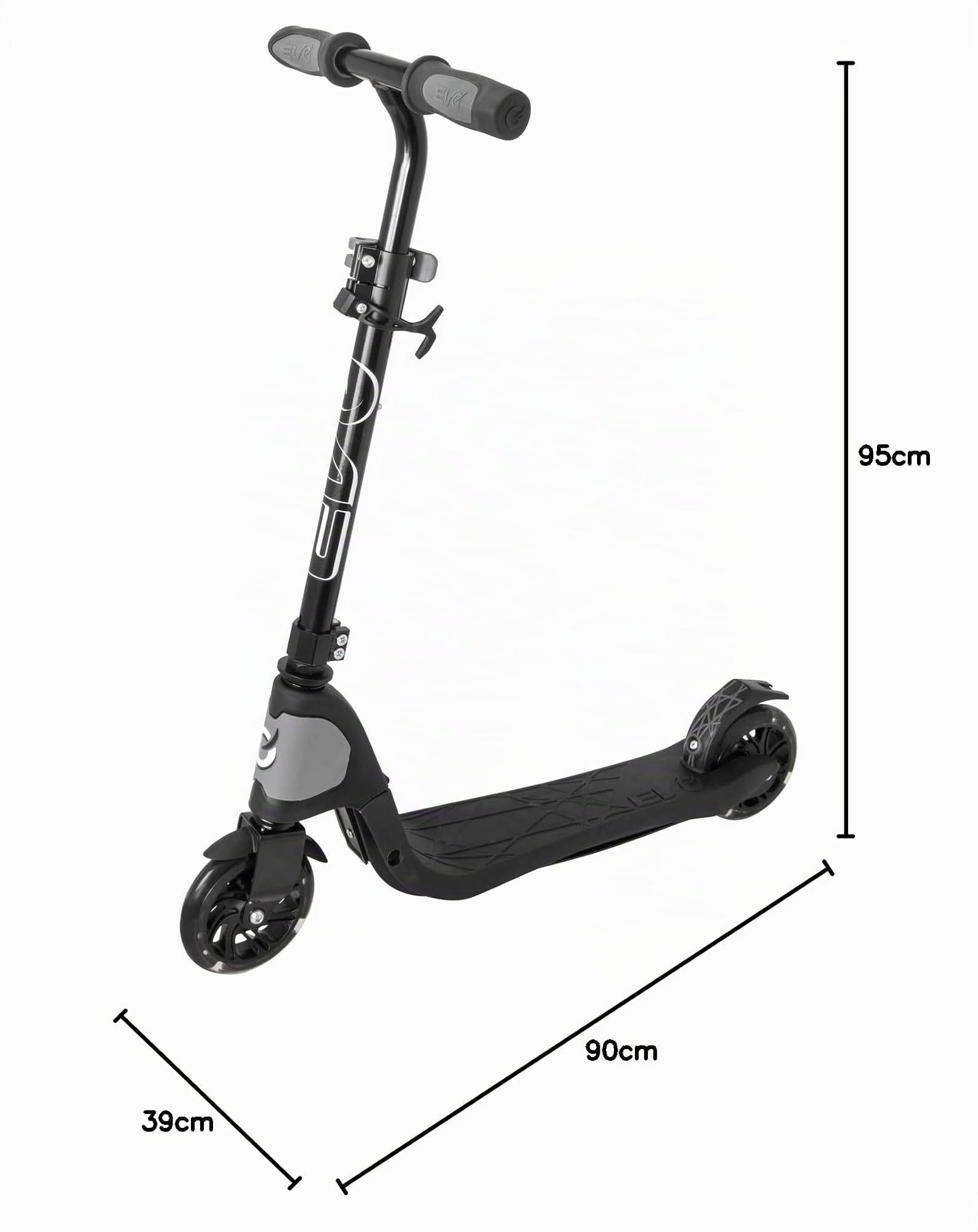 Evo Trottinette Pliable Réglable pour Enfants Light Speed Noir Roues Lumineuses