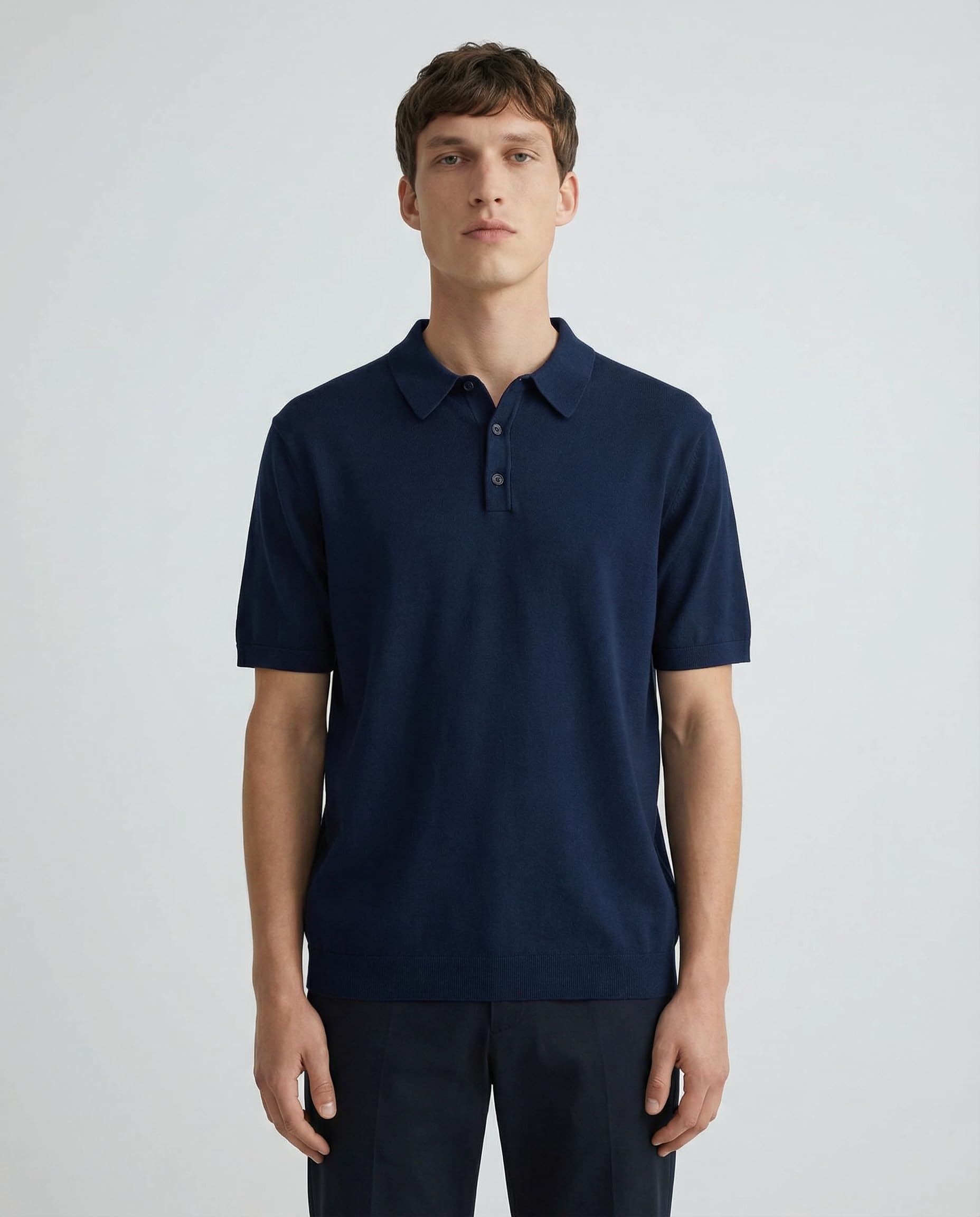 Diana Studio, Polo Rasata in Maglia - Uomo, Cotone, Maniche Corte, Casual Fit
