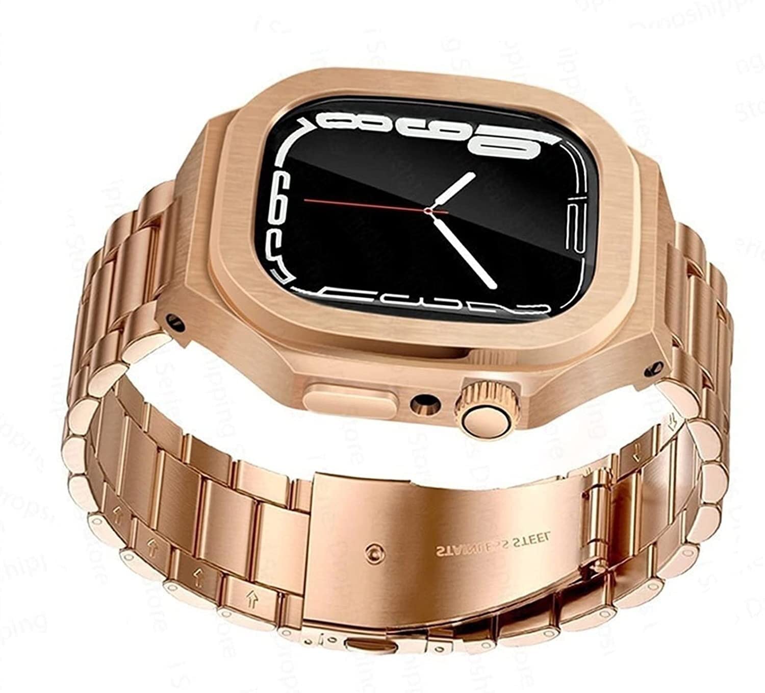 Kit modification Apple Watch acier inoxydable évite rayures boîtier iWatch 45 44