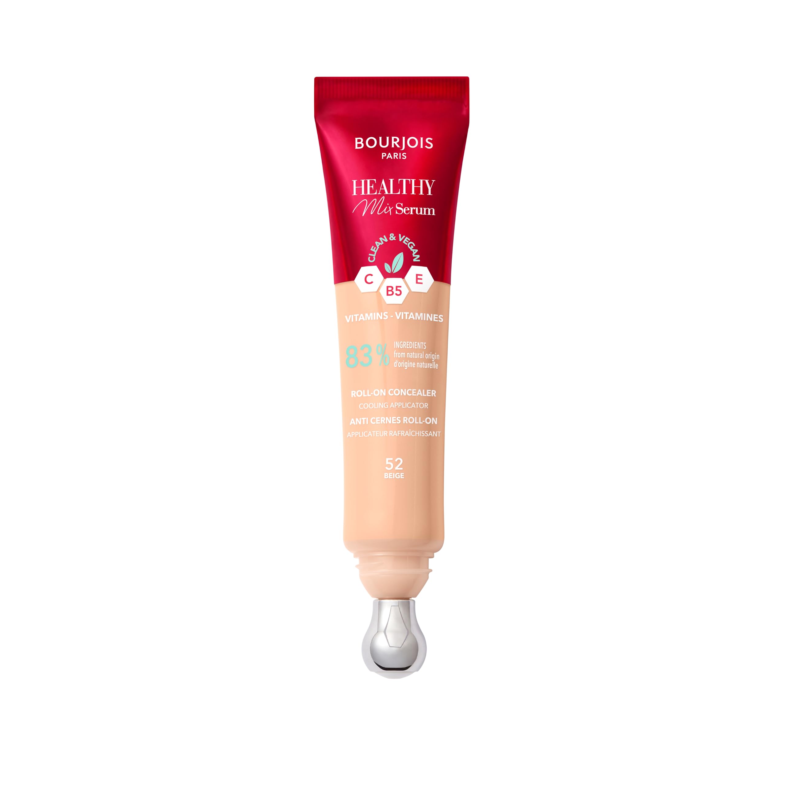 Bourjois Healthy Mix 2-in-1 Serum Concealer, Smooths Fine Lines and Wrinkles over Time, Refreshes Under-Eye Area, Caffeine, Vitamins C, E and B5, Vegan, Cooling Applicator, Beige, 13ml (0.44 oz) Beige 3.67 ml (3er Pack)