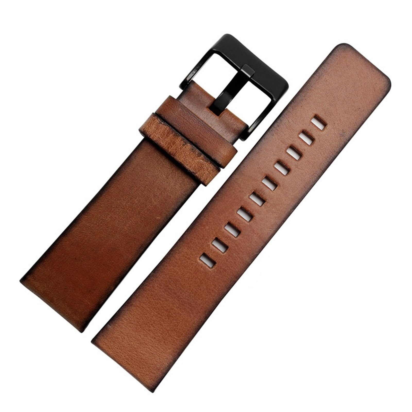 yingyingjia Cinturino In Pelle Di Vacchetta Compatibile Con Cinturino Diesel Retrò In Pelle Marrone Da Uomo 22 Mm 24 Mm 26 Mm