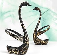 Vista 5 de AnSaw Elegante soporte pequeño de base de cisne negro para cafetería, comedor, perfecto para bodas y decoración de mesa de entretenimiento