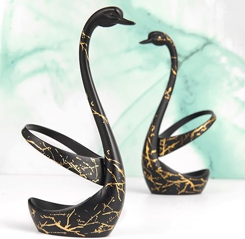 Miniatura 5 de AnSaw Elegante soporte pequeño de base de cisne negro para cafetería, comedor, perfecto para bodas y decoración de mesa de entretenimiento