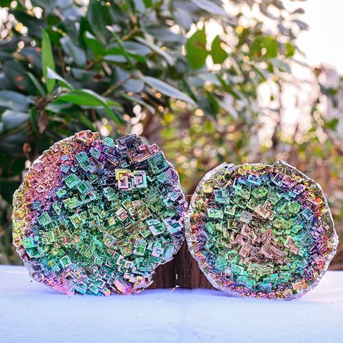 Image of Bismuth Crystal Geode Cluster - 4.25 Inch, 280-320g (9.9-11.3 oz) Iridescent Rainbow Metal Art Specimen - Healing Stone, Home Decoration, Educational & Collector's Display