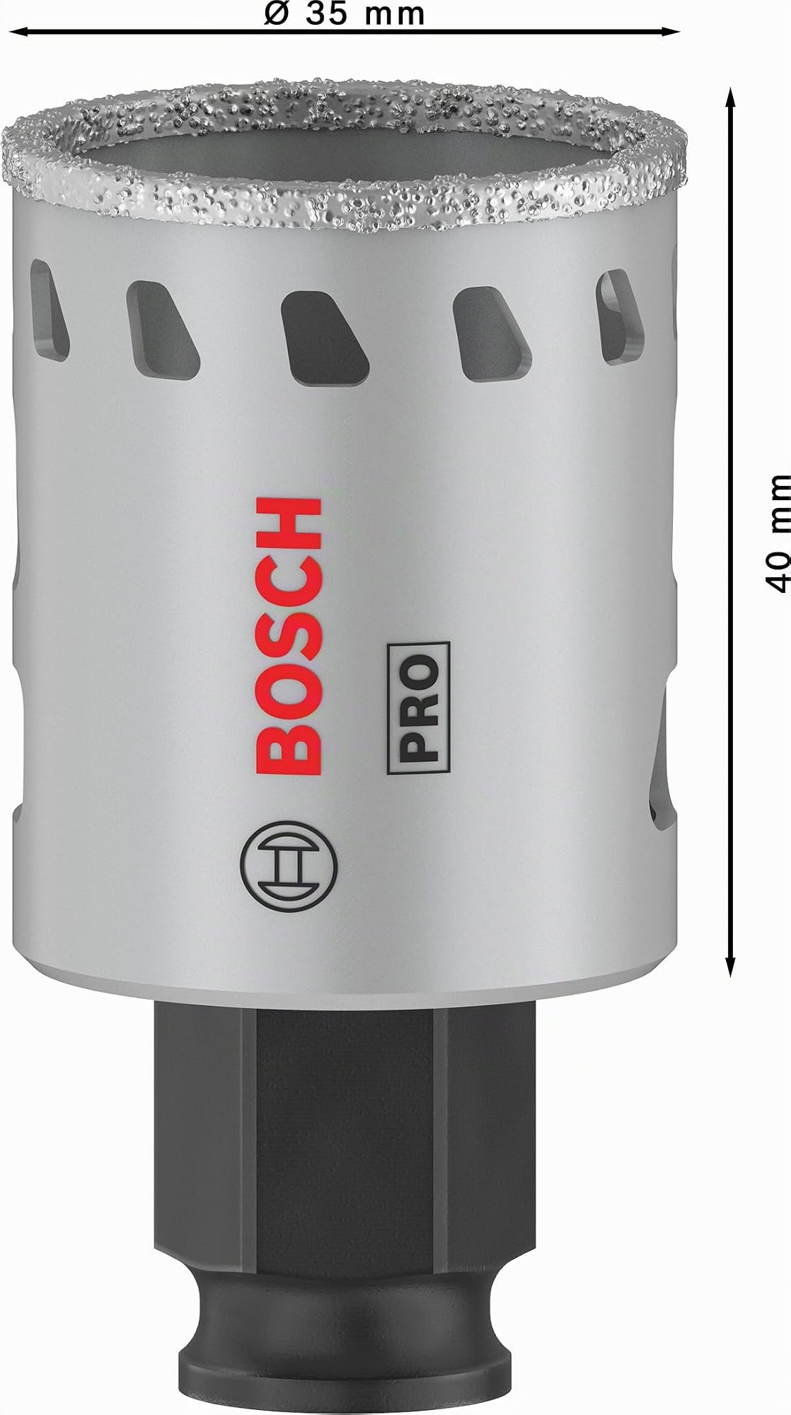 Bosch 1x Scie trépan PRO Tile Power Change Plus (pour Carreaux de Hard Ceramic, Céramique tendres, Ø 35 mm, Professional Accessoire Perceuses)
