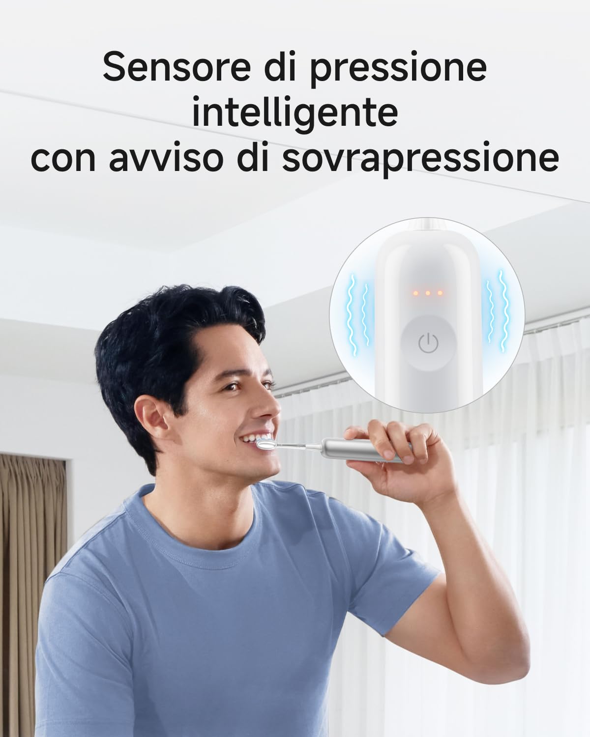 Laifen Wave Pro Spazzolino Elettrico Sonico per Adulti – Spazzolino Sonico con Oscillazioni a 60°, App Intelligente, Batteria da 70 Giorni, 2 Testine, Impermeabile IPX8 (Alluminio Argento)