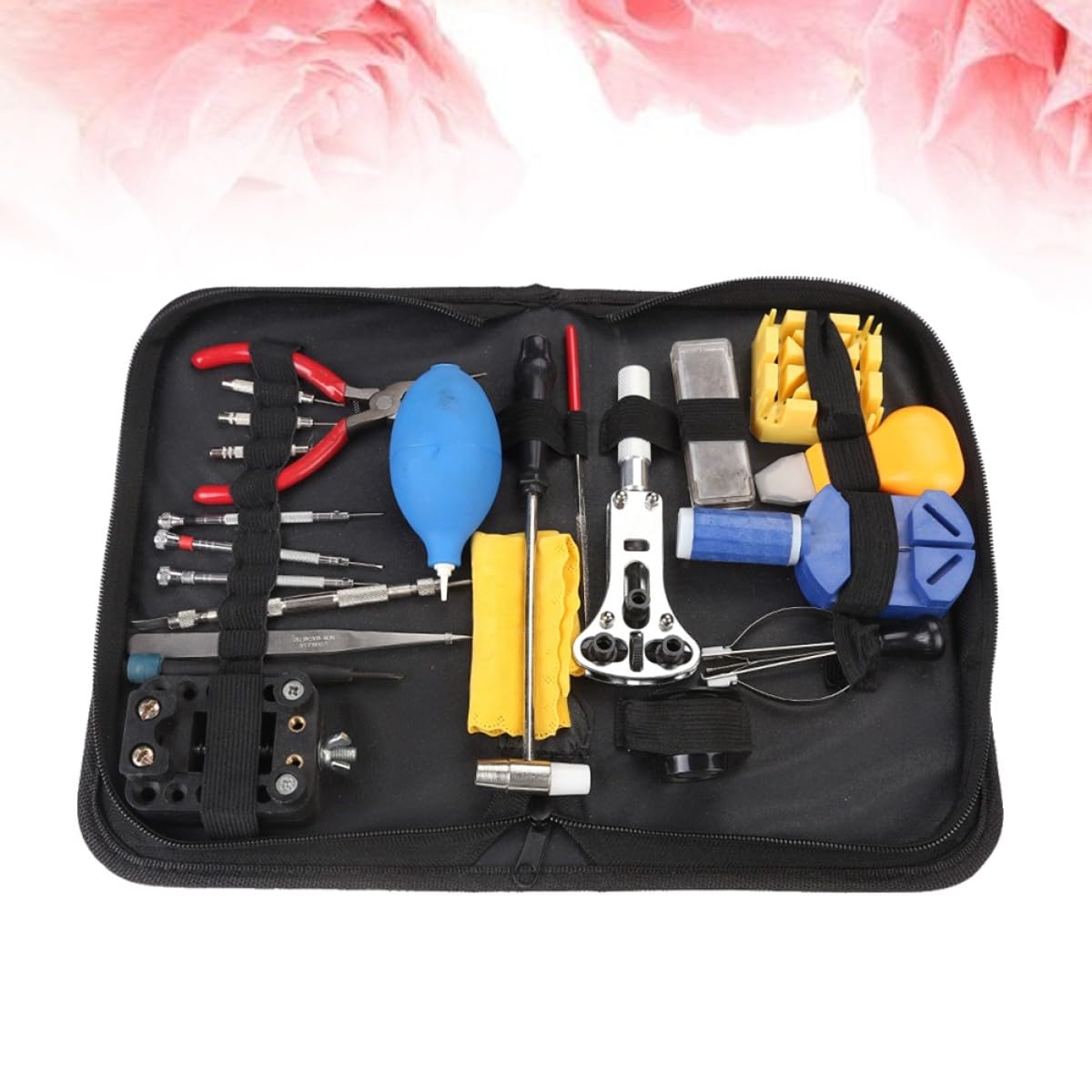 Kit de Reparación de Relojes 22 Piezas, Metal Negro Portátil