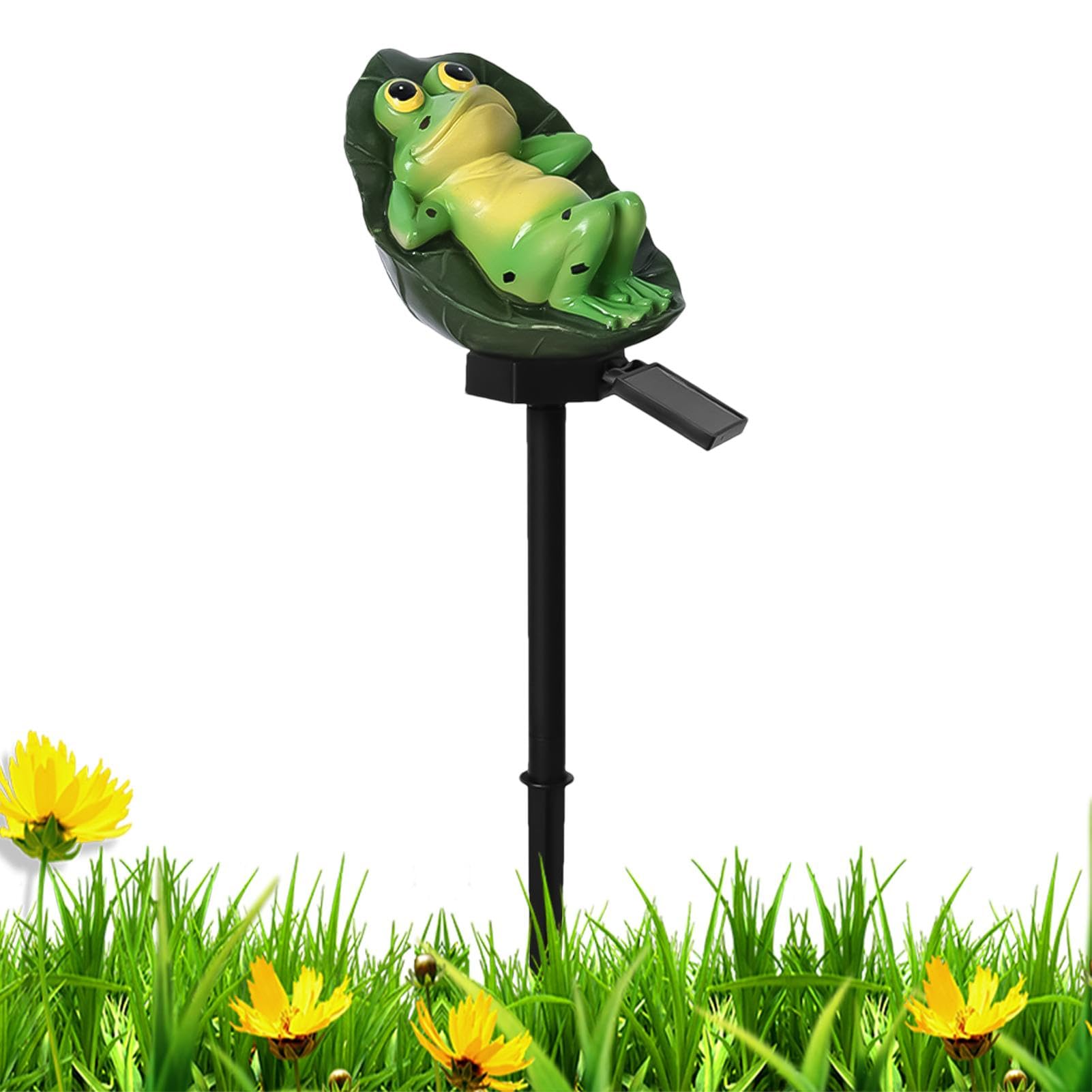 Frog Solar Lights Outdoor Garden,Frog Figurine Solar Garden Lights | Outdoor Waterproof Pathway Animal Ornament Garden Lights, Fairy Garden Accessories for Lawn, Patio, Yard
