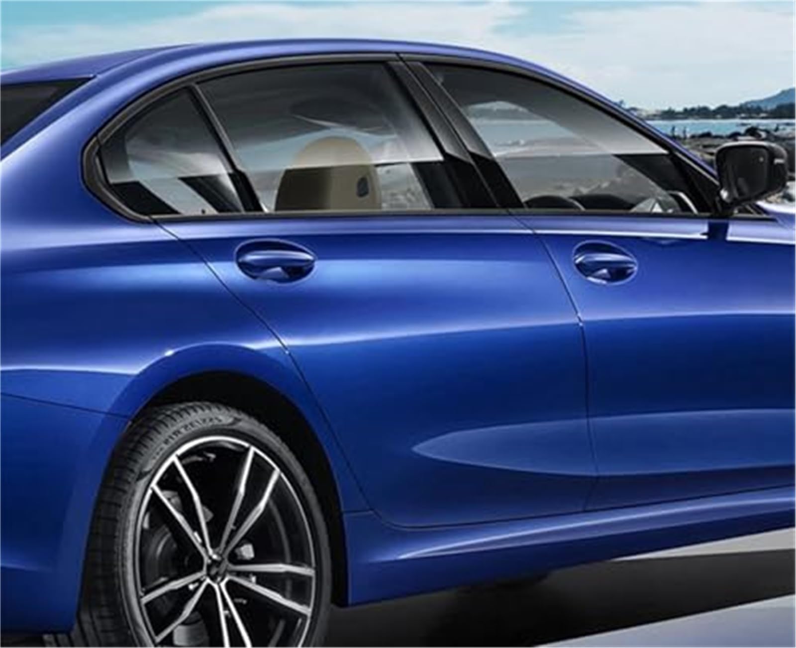 Joints de porte de fenêtre, garniture de fenêtre extérieure de voiture, bande d'étanchéité autocollante, coupe-froid, pièce automobile en acier inoxydable, for BMW, série 3 G20 G28 2019-2023 Joints de