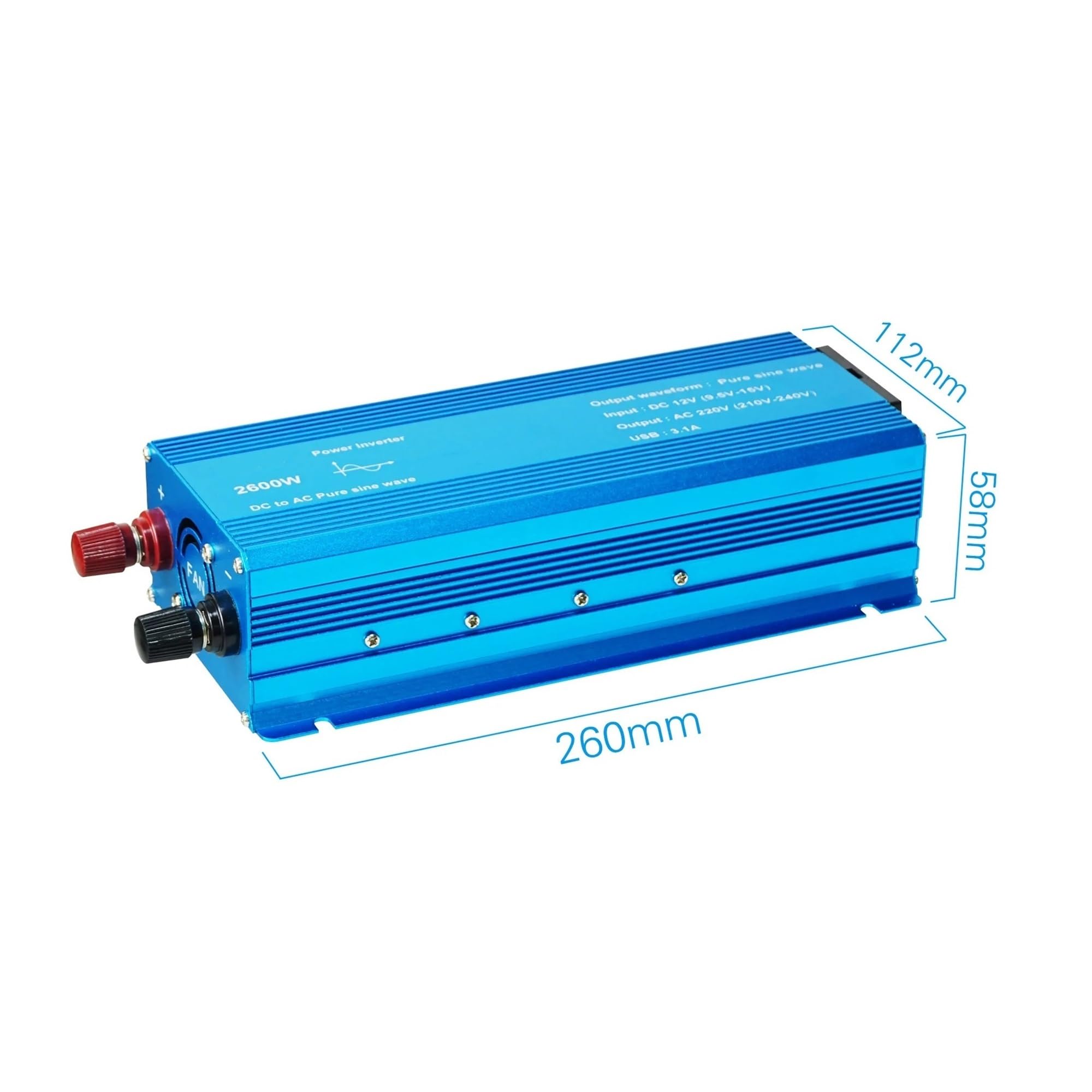Inverter Inverter a Onda sinusoidale Pura 3000W 2600W Porta DC12V a AC220V Convertitore di Potenza Portatile for Motori Domestici(CS1M020)