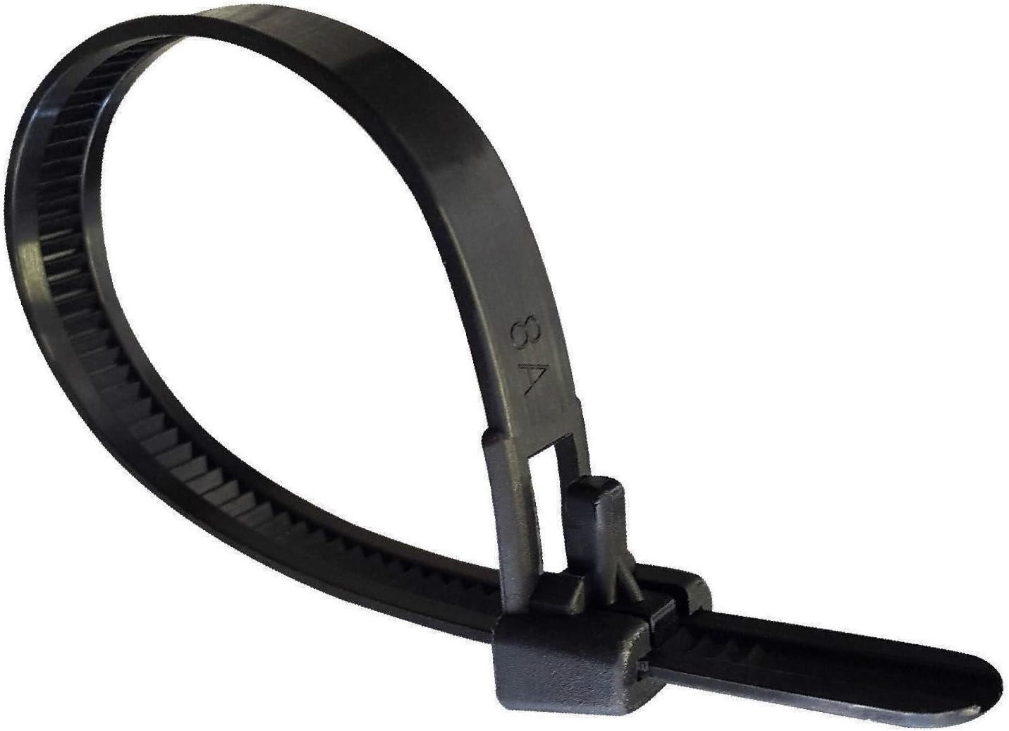 100 x Black Releasable Cable Ties 250mm x 7.6mm Reusable Wire Tidy Zip Wrap Straps