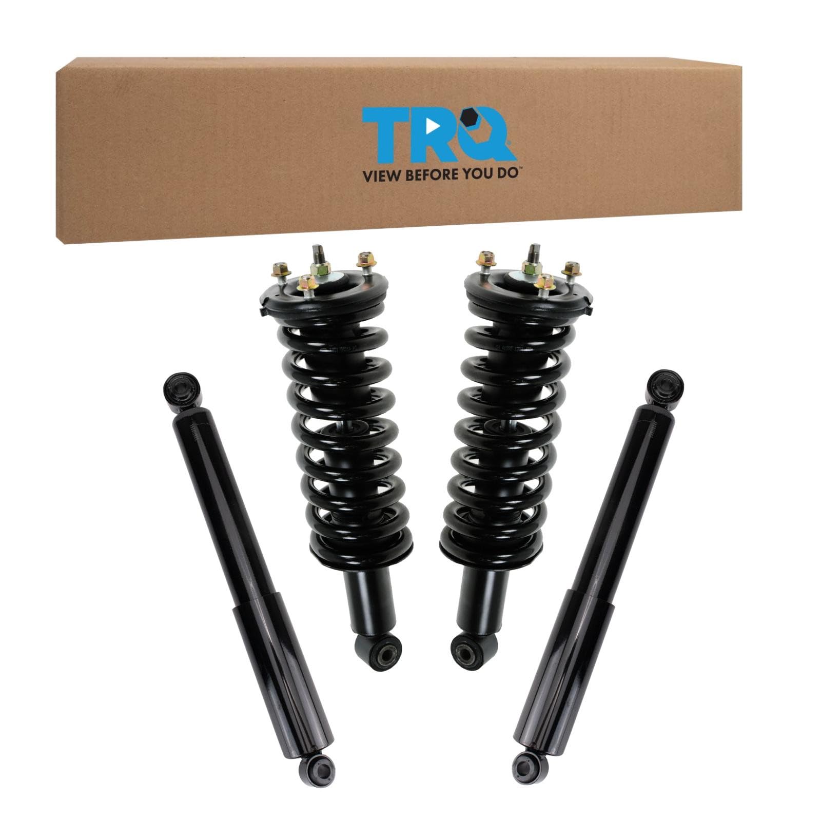 TRQ Front and Rear Complete Strut Assembly &amp; Shock Absorber Kit Complete Strut &amp; Coil Spring Assembly Compatible with 2005-2015 Nissan Xterra