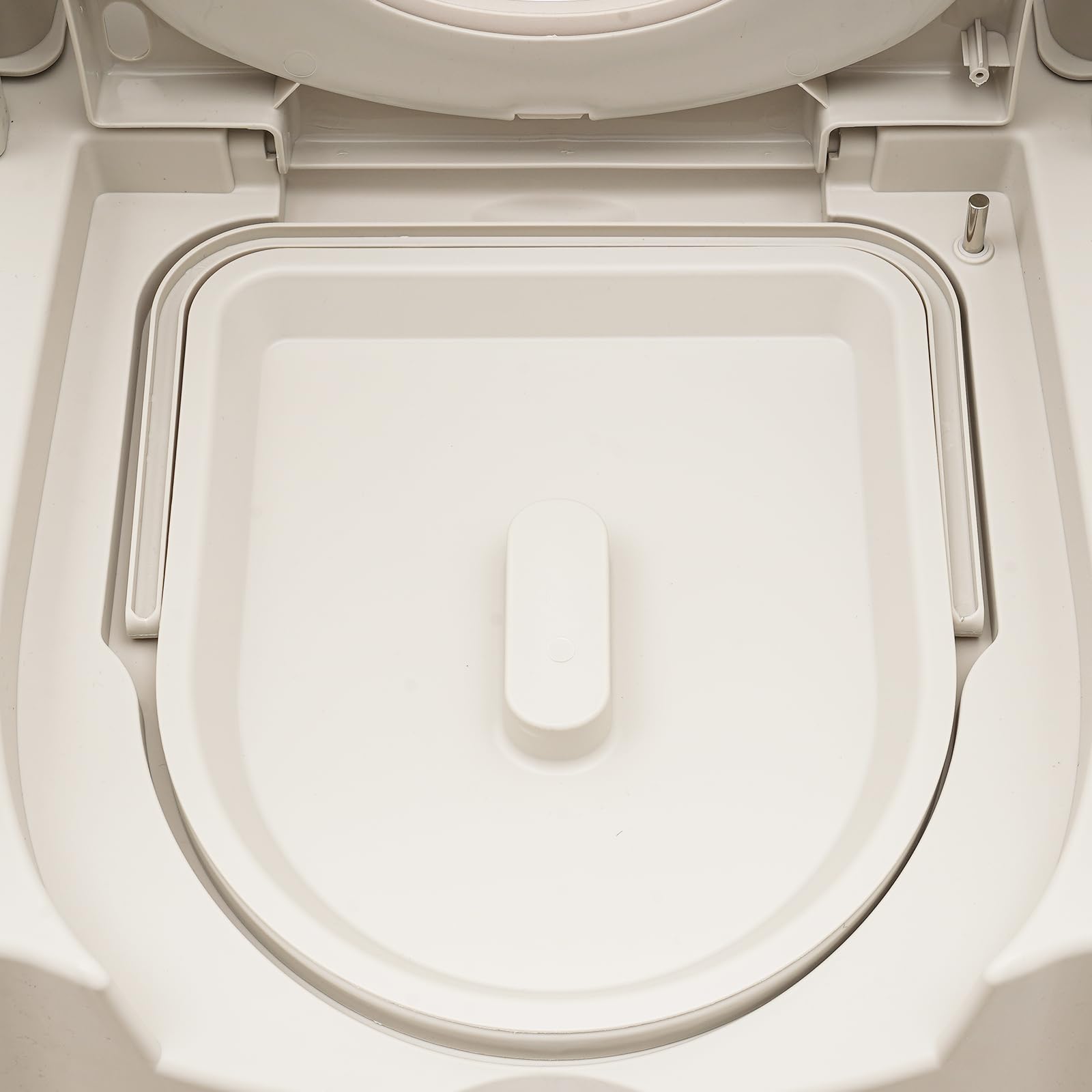 41,5-54 cm Höhenverstellbarer Toilettenstuhl bis 250 kg,Duschstuhl aus Aluminiumlegierung mit 2 abnehmbarem Eimer und rutschfesten Füßen,Bedside Commode tragbare Toilette für Senioren & Schwangere