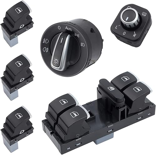 AUTOUTLET 6 PCS Interrupteur Lève-vitre Chromé Kit pour V…