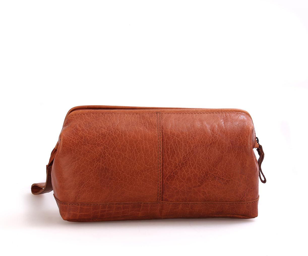 Spikes & Sparrow Unisex Brandy Leren Toilettas - Cody - Cognac