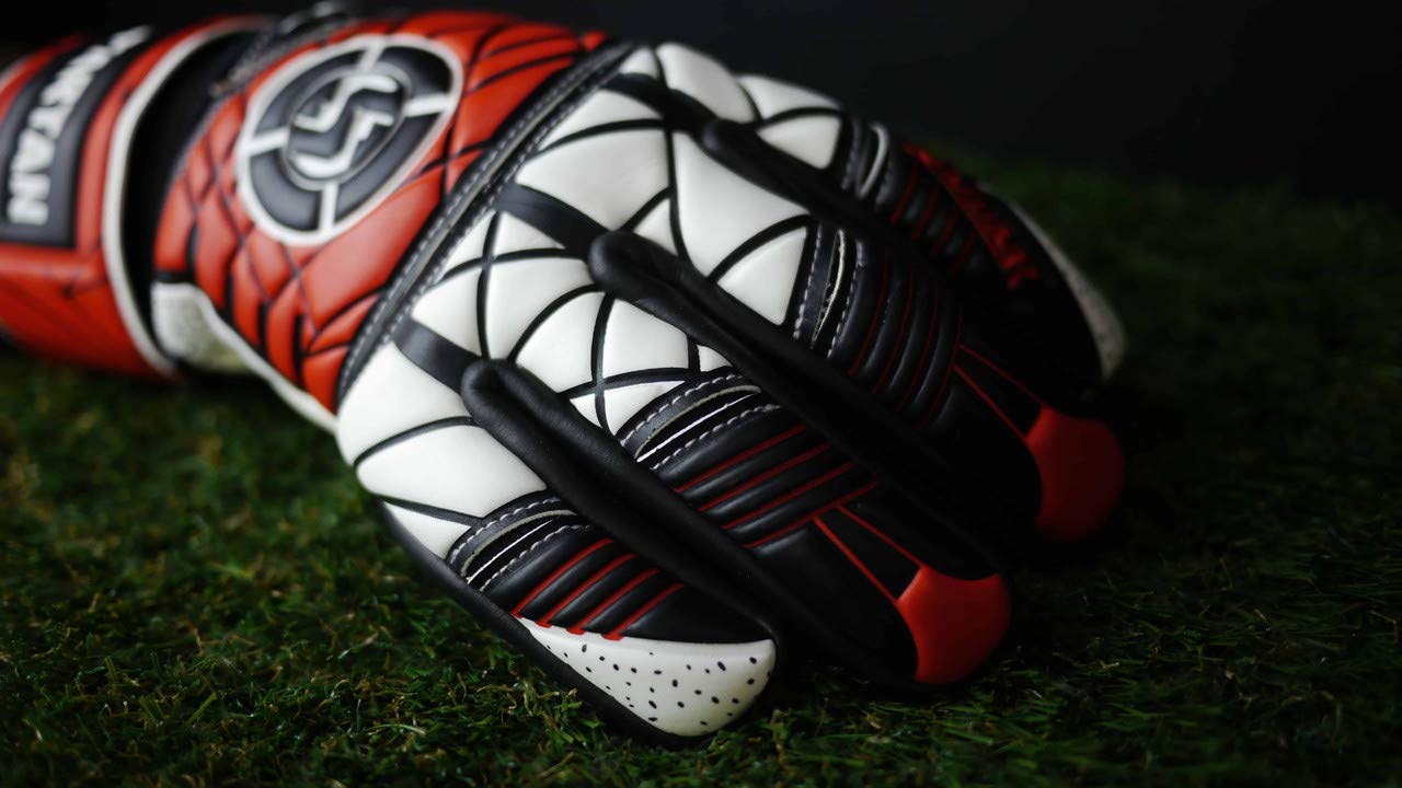 SAVIOUR, guanti da calcio per bambini, uomini e donne, super protettivi con forte presa, per allenamento e partita, interni ed esterni, Rosso, 7
