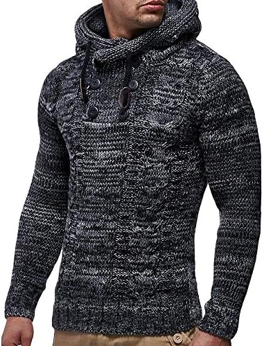 Muranba Men's Autumn Winter Pullover Knitted Coat Hooded Sweater