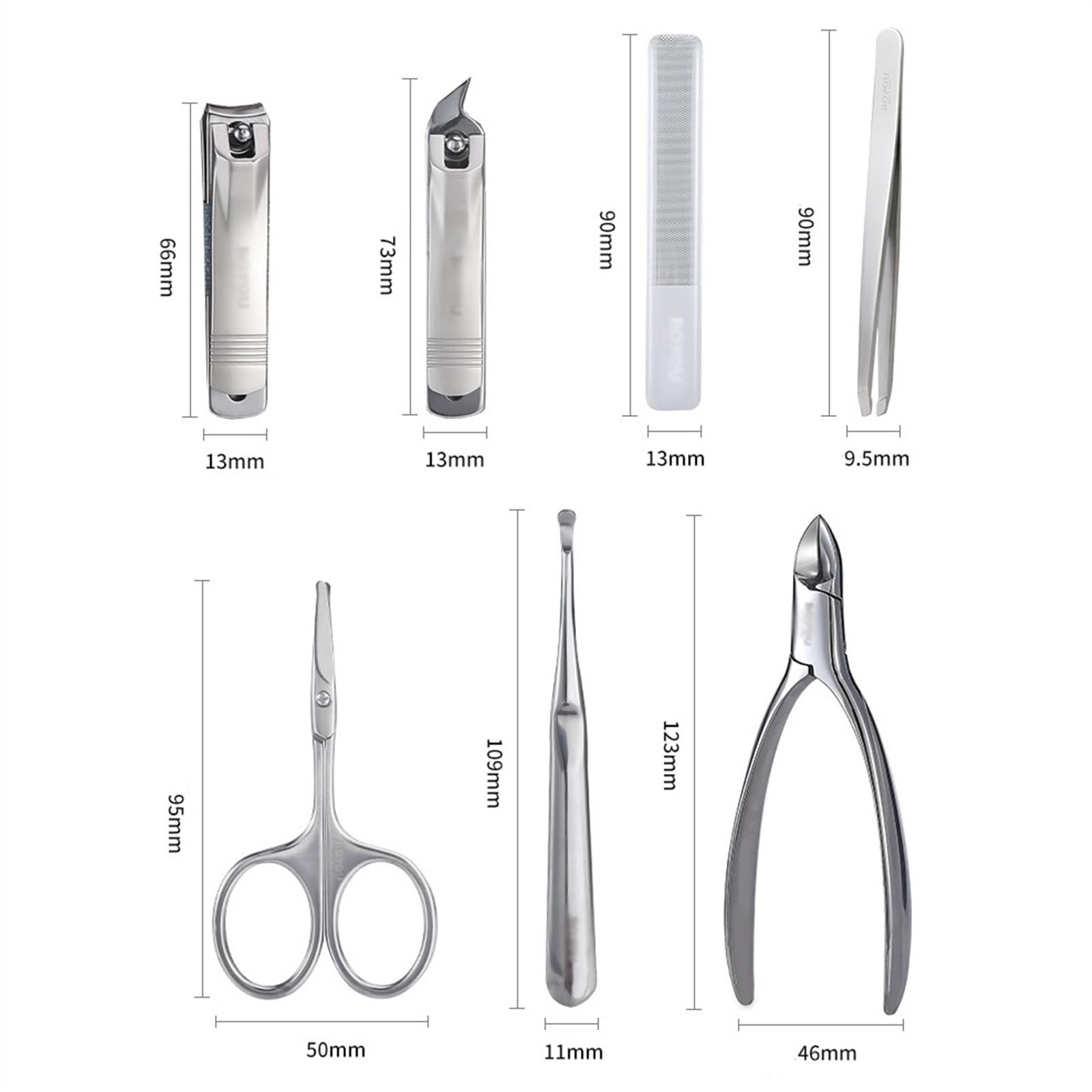 Set de cortaúñas, Kit de pedicura de 7 Piezas para Hombres y Mujeres, Herramienta Afilada para uñas de Manos y pies, manicura y Cuidado Personal.