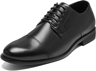 HEEZ Men's Dress Shoes, Classic Cap Toe Oxford for Men Non Slip, Comfortable Lace
