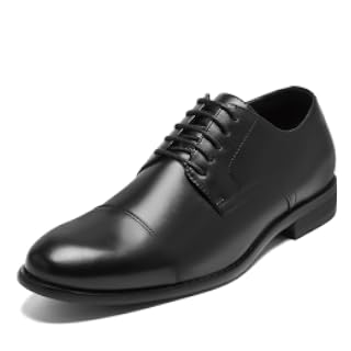 HEEZ Zapatos de vestir para hombre, clásicos Oxford con puntera de casquillo para hombre, antideslizantes, cómodos zapatos Derby con cordones para negocios formales, trabajo, boda, oficina, baile de | Wide Width Comfortable, Lace up Derby, for Wedding Business Work Office Prom