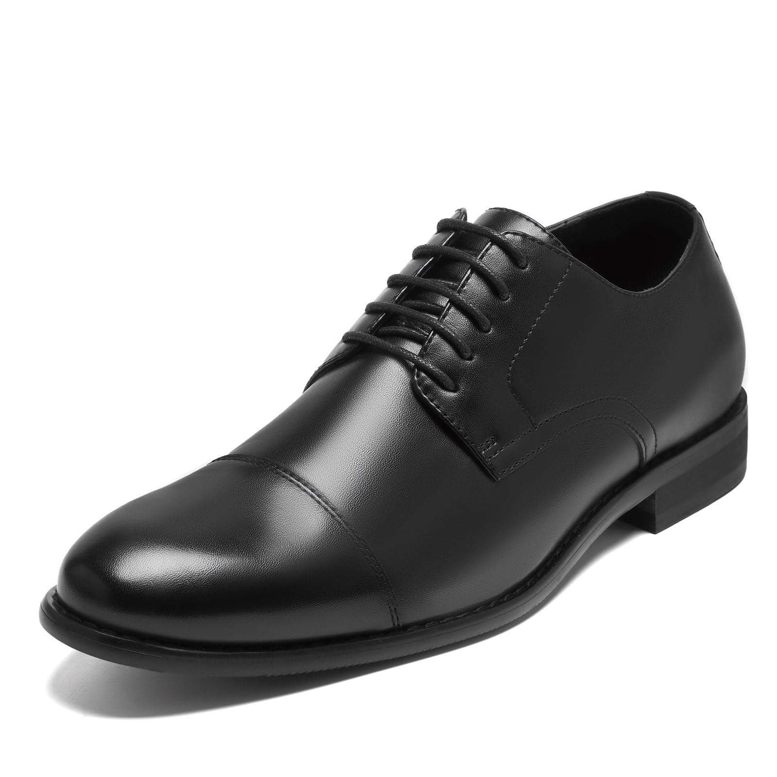 HEEZ Men's Dress Shoes, Classic Cap Toe Oxford for Men Non Slip, Comfortable Lace Up Derby Shoes for Formal Business Work Wedding Office Prom
