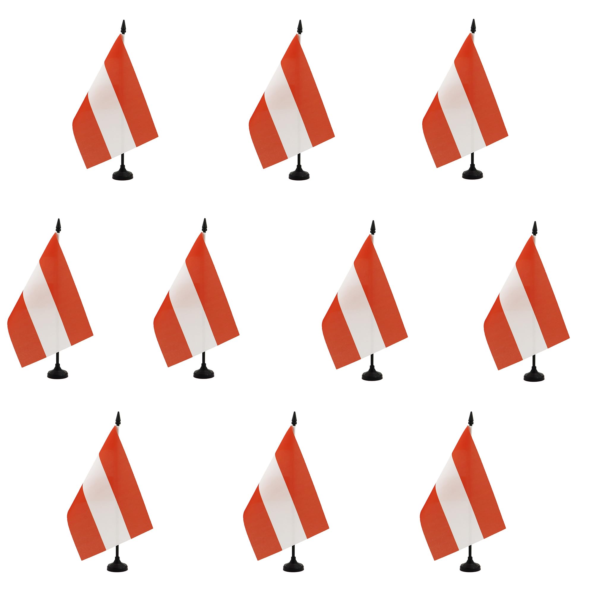 AZ FLAG Pack of 10 Austria Table Flags 6x8 in 100D Polyester Plastic Base
