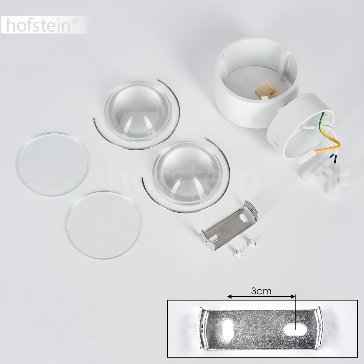 Wandleuchte Sapri, moderner Wandstrahler aus Metall/Glas in Weiß/Klar, Wandspot mit tollem Lichteffekt, Up&Down Leuchte, 1 x G9, ohne Leuchtmittel