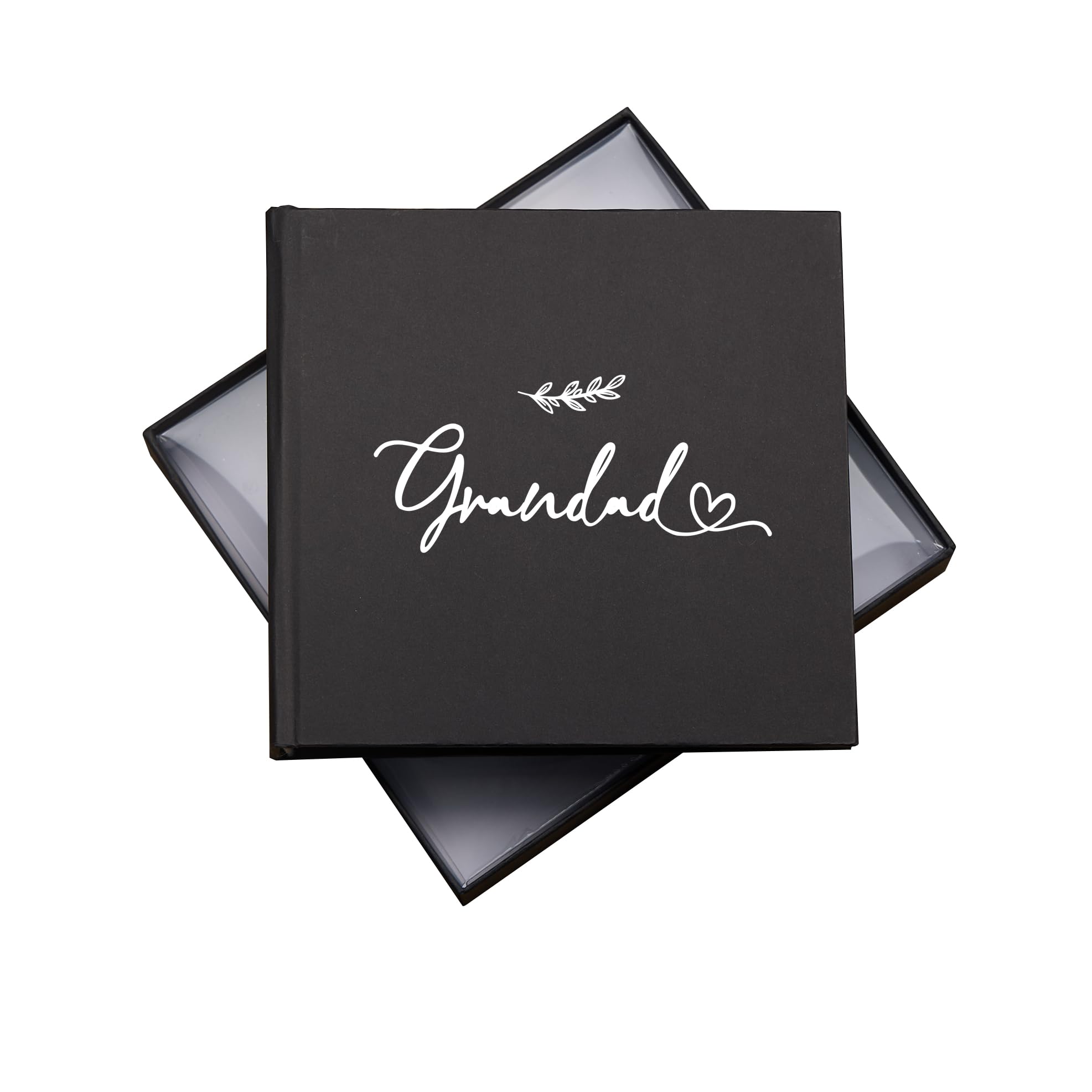 Grandad Memory Photo Album, Leaf Design, Holds 50 6x4 inch Photos, 18.5x19.5cm, Black