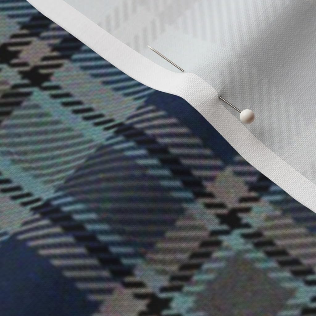 Spoonflower Fabric - Blue Tartan Gray Plaid Check Scottish Inspired Printed on Petal Signature Cotton Fabric Fat Quarter - Sewing Quilting Apparel Crafts Decor