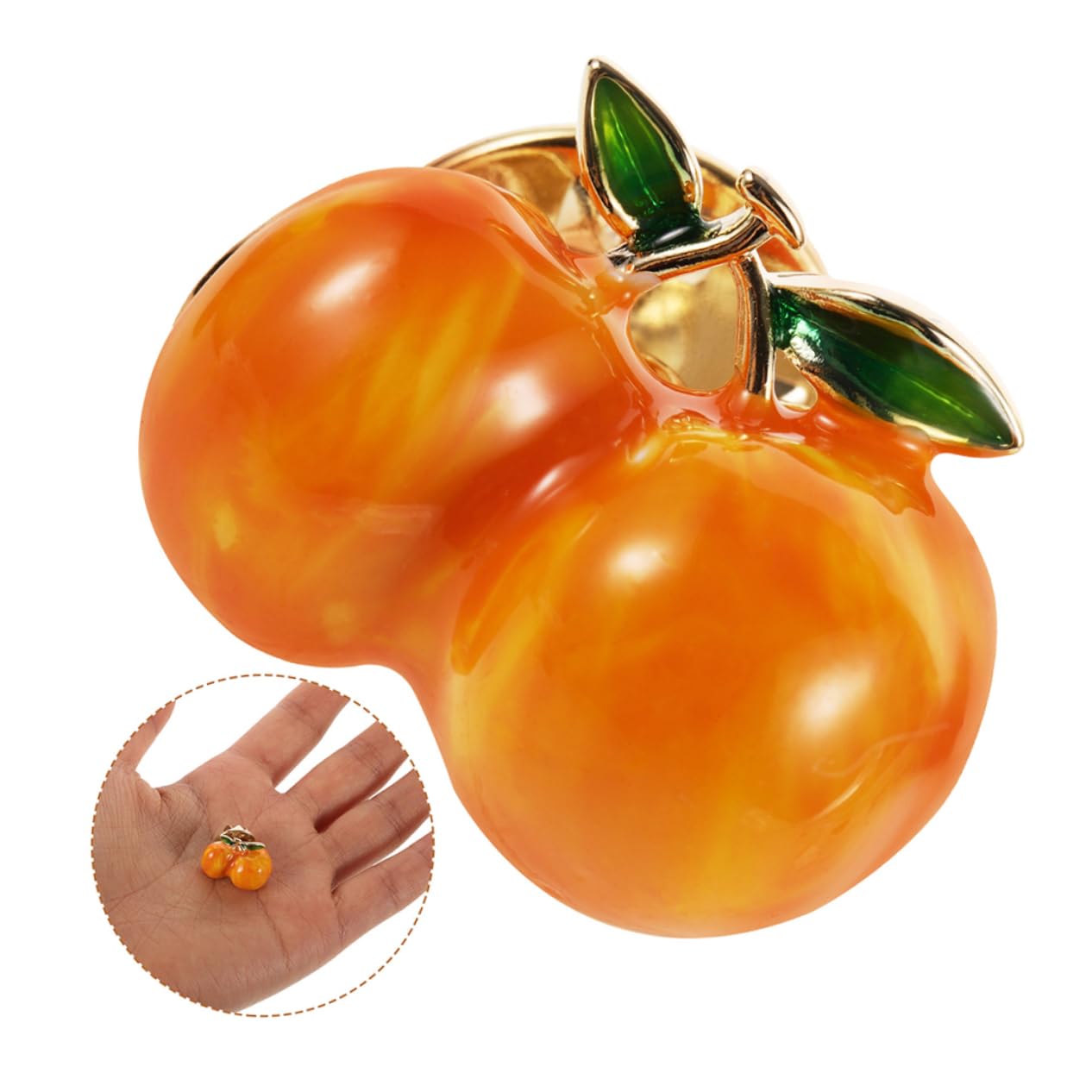 5 Sets Broche de lapa de Esmalte Amarillo Pins Decoración de la Ropa de Fruta Accesorios de Ropa de durazno Clips de Naranja 2pcs*5