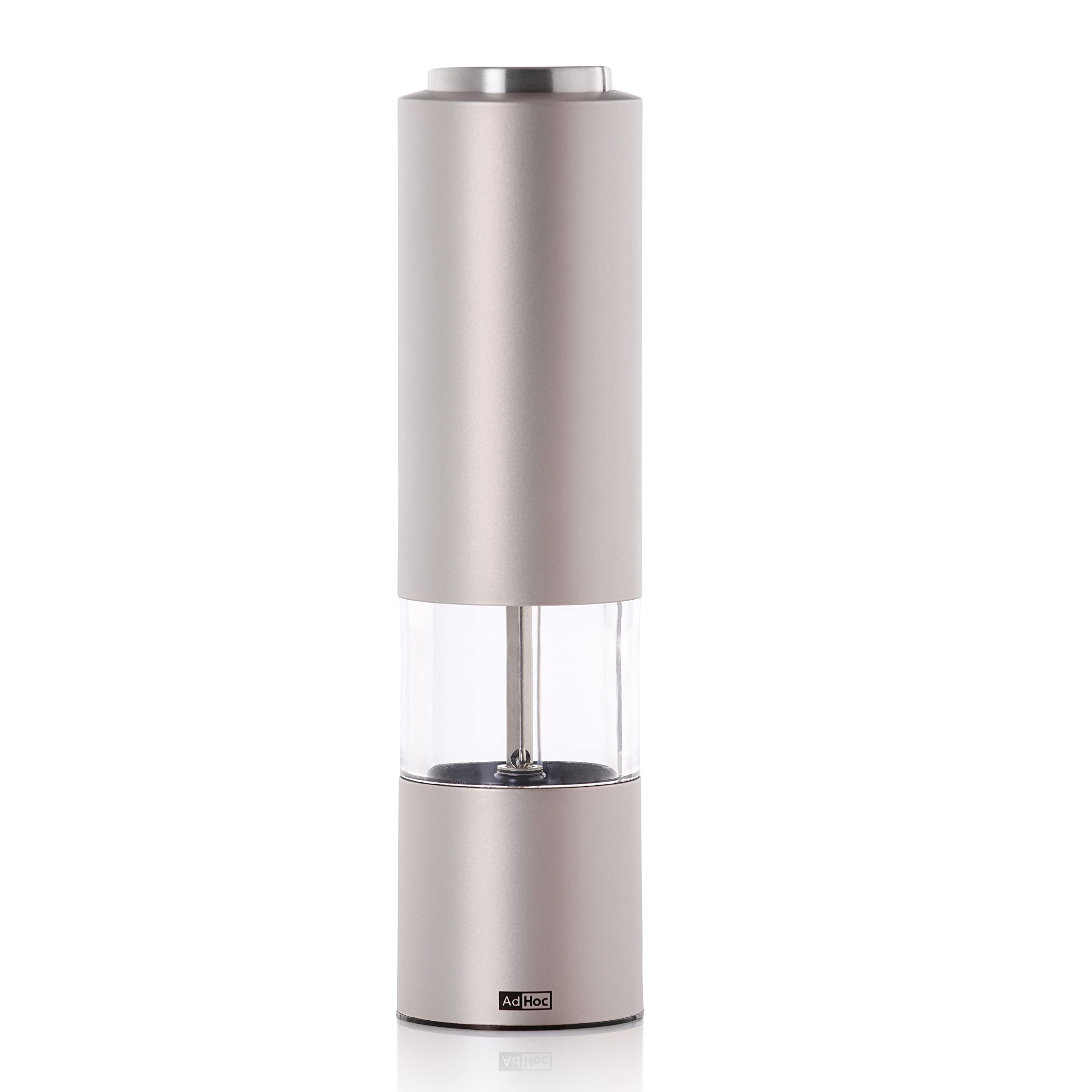 AdHoc EP92 Elektrische Pfeffer- | Salzmühle eMill.3, CeraCut® Keramik Mahlwerk, inkl. Batterien, light grey