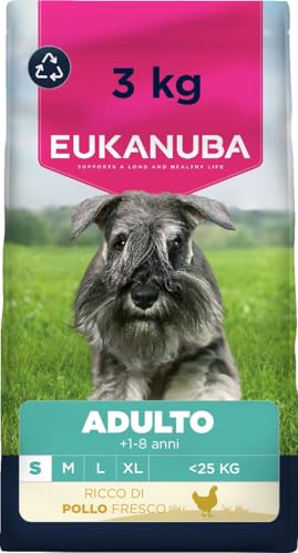 EUKANUBA Cibo secco per Cani con pollo fresco per razze di taglia piccola - Alimento secco premium per Cani adulti, 3 kg