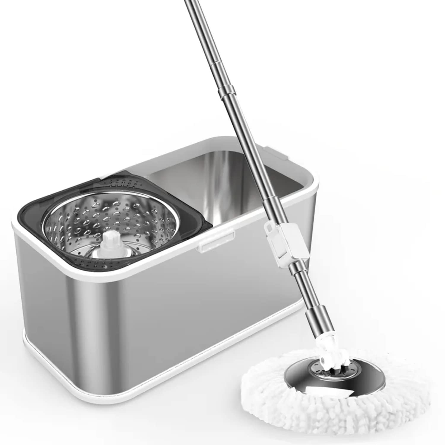 Upyogh Spin Mop with Bucket, Stainless Steel Body with SS Wringer Basket and 2 Microfiber Refills – Floor Mopping (Silver) (B0C4F6X6WH) Amazon Price History, Amazon Price Tracker