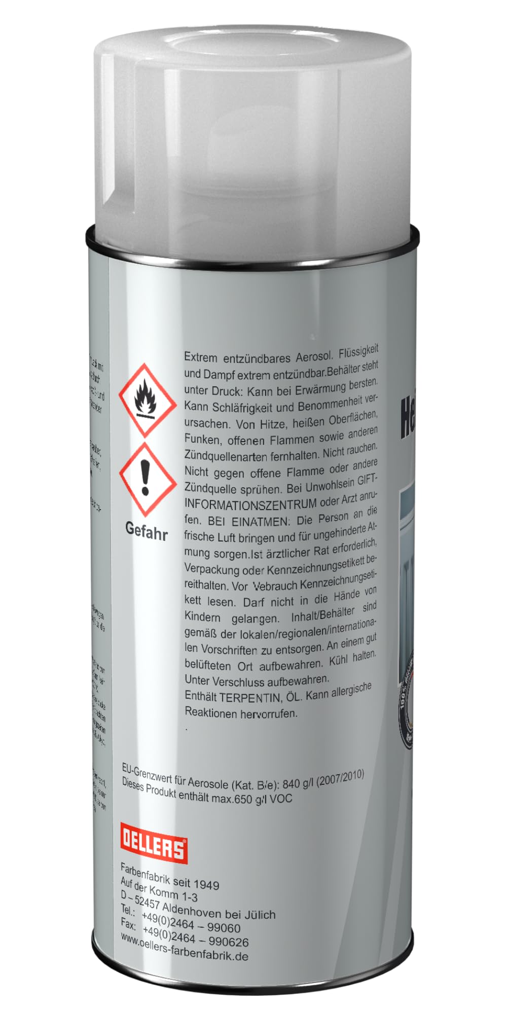 OELLERS Lakier do grzejników w sprayu, 400 ml, RAL 9010 Czysty biały, sprawdzona jakość, wysoka siła krycia i wydajność, odporny na działanie temperatury, zarysowania i ścieranie, zabrudzenia i kurz