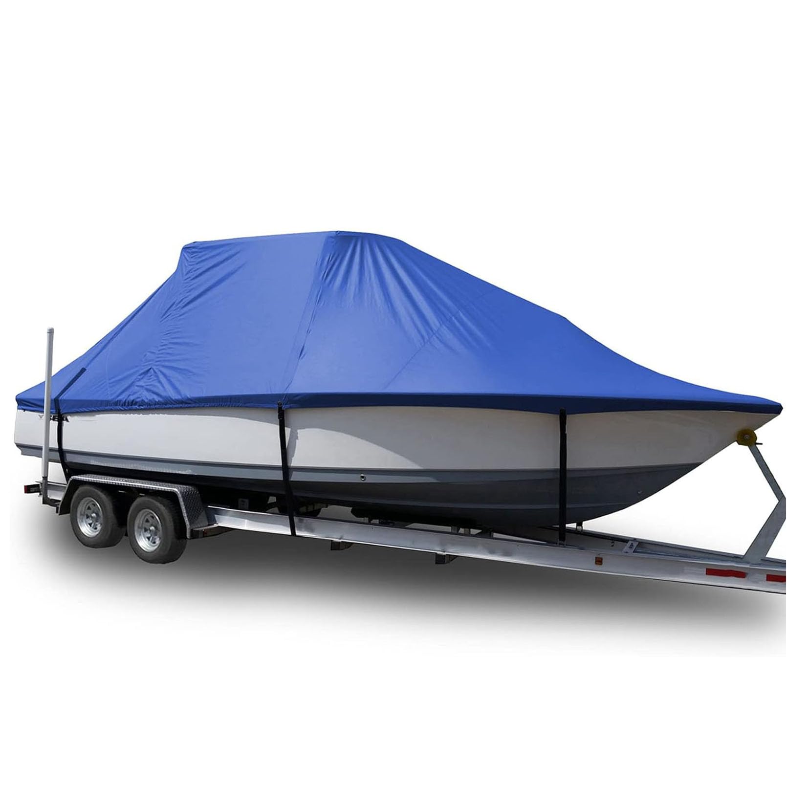 Wytrzymały pokrowiec na łódź 210D, wodoodporna, odporna na promieniowanie UV, tkanina Oxford do cumowania i holowania, pasuje do łodzi Tri-Hull Runabout 600 x 230 cm
