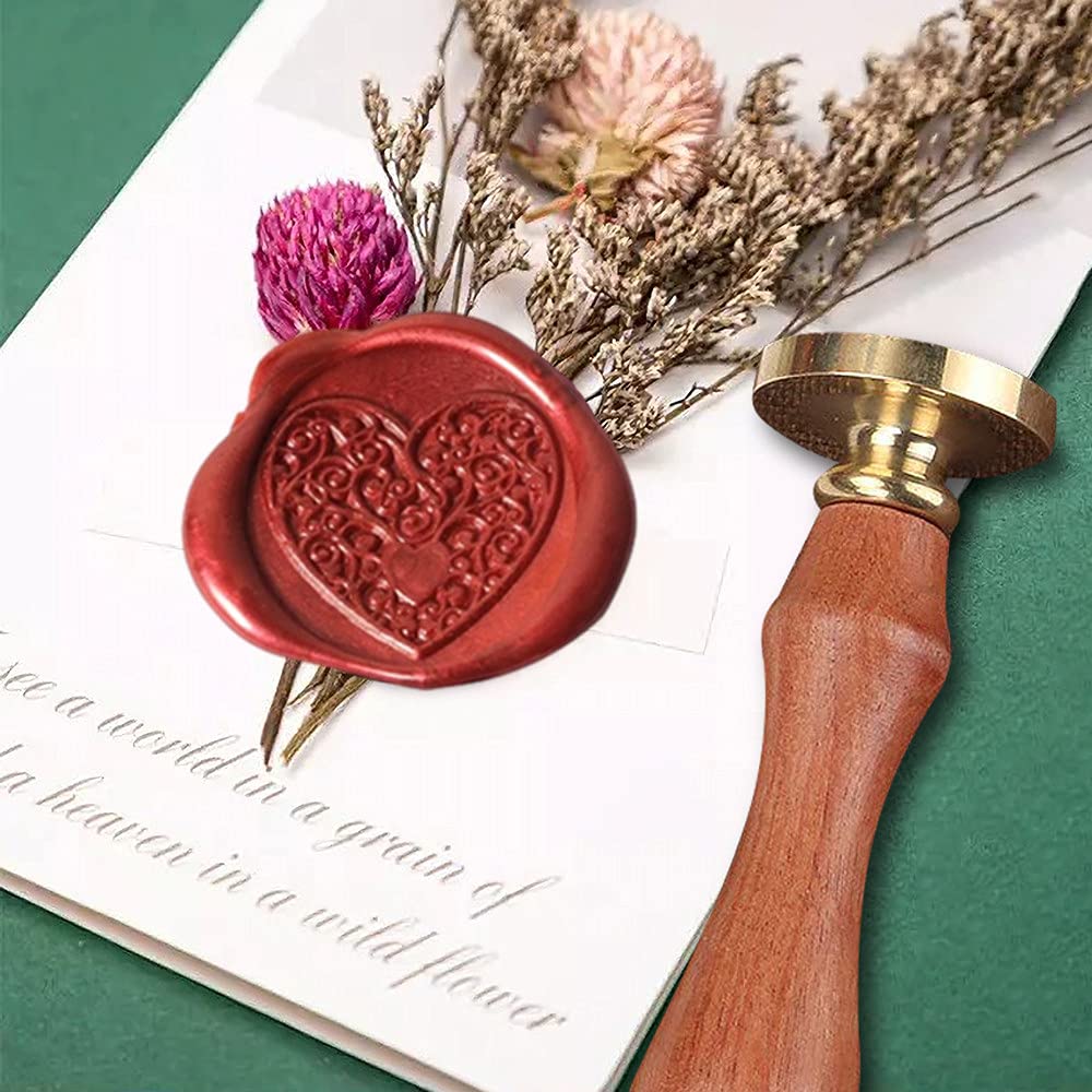 Afobby Flower Wax Seal Stamp Kit - Removable Brass Head & Rosewood Handle, 25mm Four Leaf Clover Design For Invitations - View #8