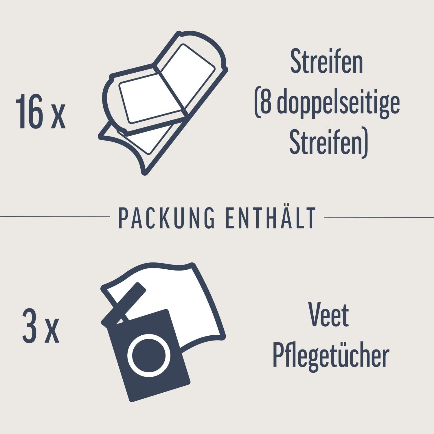 Kaltwachsstreifen 6er Pack Bikini und Achseln für einfache Haarentfernung auch bei sehr kurzen Haaren Veet Kaltwachsstreifen Bikini & Achseln 6x16 Stück