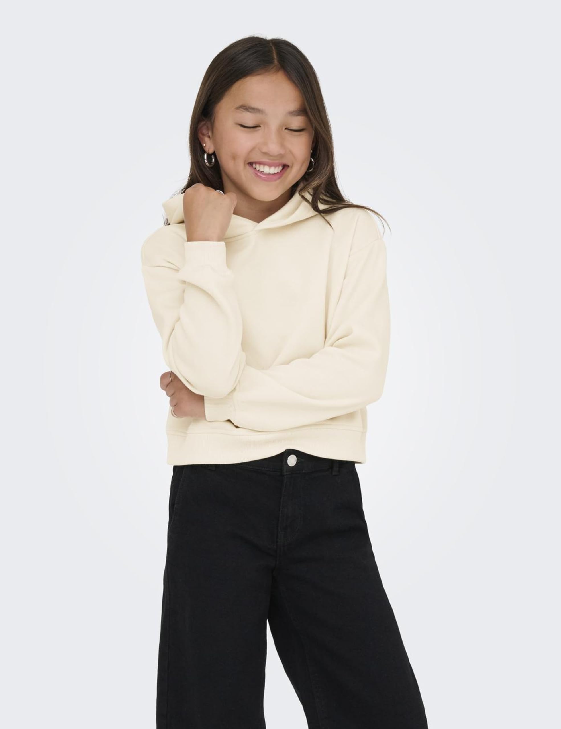 Only & Kids Kogsweat Life L/S bluza z kapturem Short SWT Noos, brzoza, 146-152