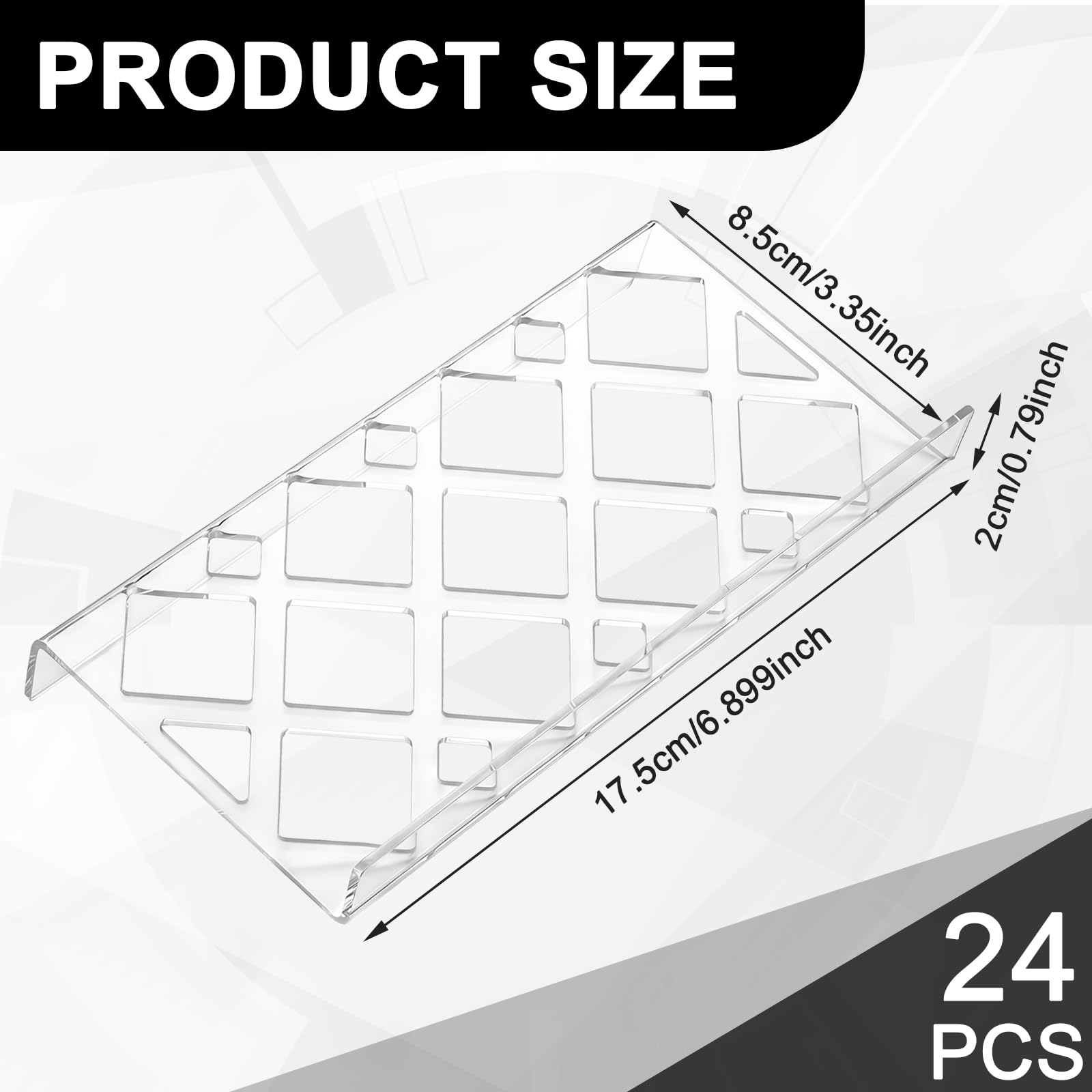 Yalikop 24 elevadores de tarjetas coleccionables para estuche, acrílico transparente, soporte de exhibición para cartas, vendedores, escaparates, juegos de mesa de cartas deportivas (hueco)