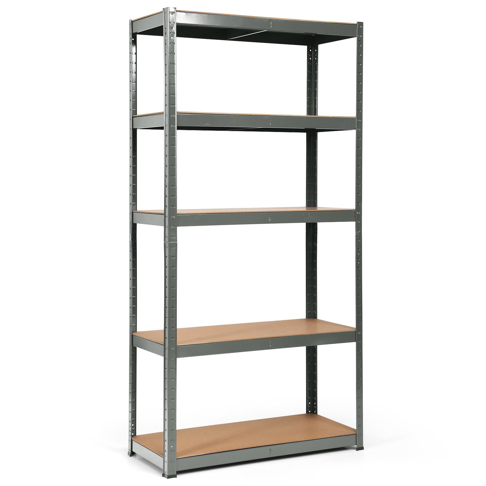 Scaffale a 5 ripiani in metallo HeavyDu senza bulloni, 875 kg, design versatile, per capannoni e capannoni da lavoro, 90 x 40 x 180 cm (grigio)